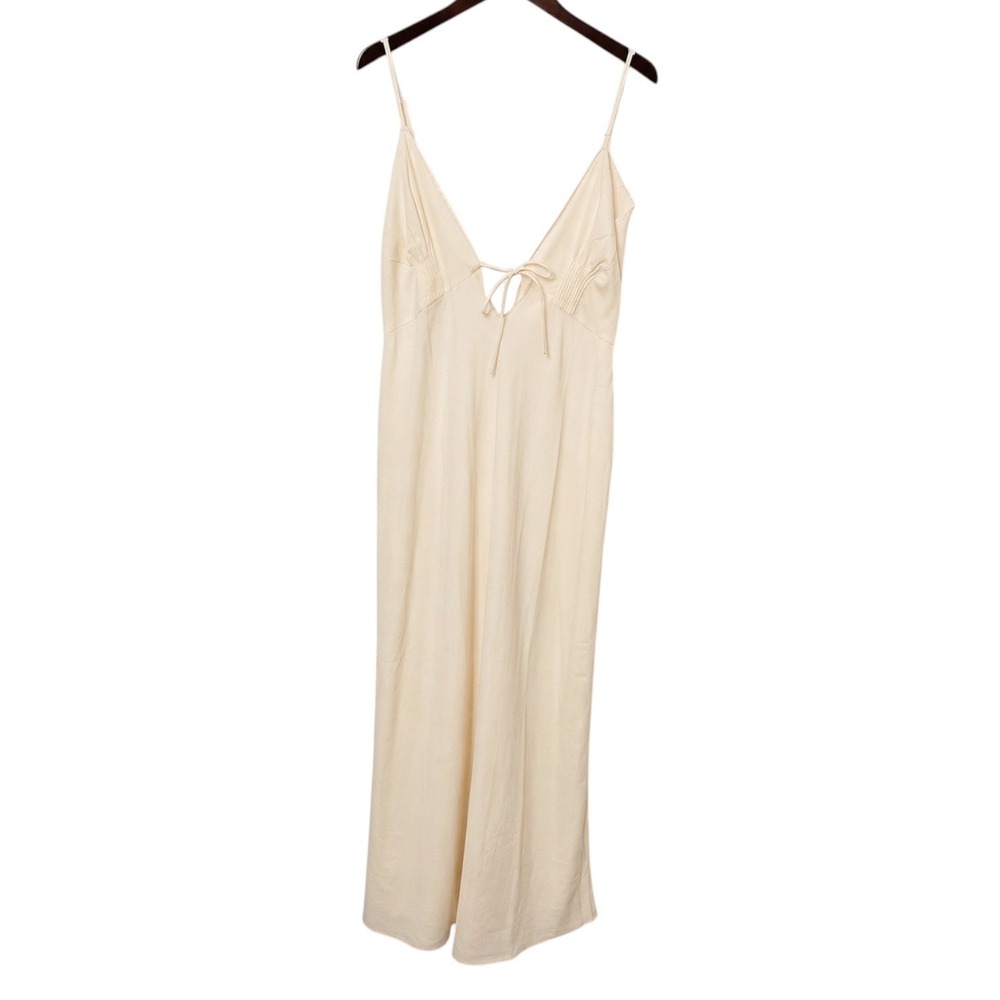 Frankies Bikinis Beauty Maxi Dress Women's Medium Macadamia Romantic Slip New